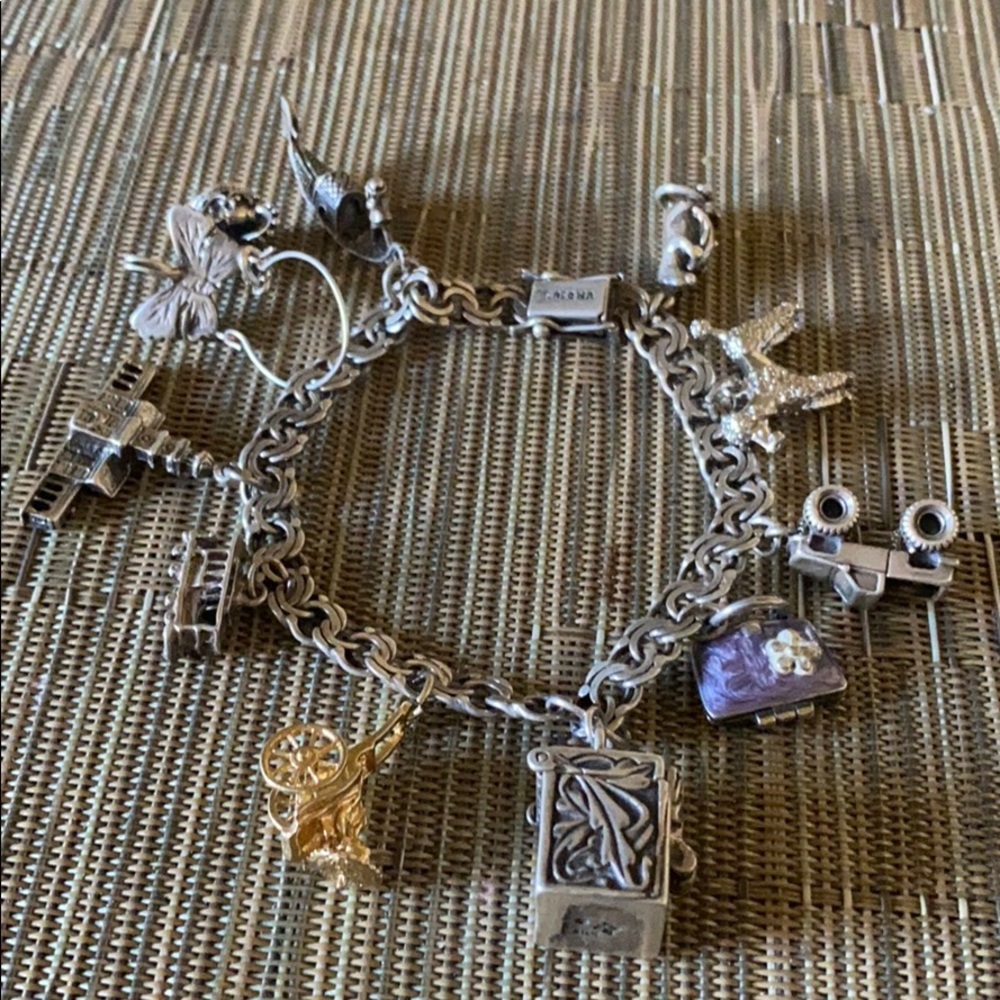 Sterling silver charms vintage bracelet